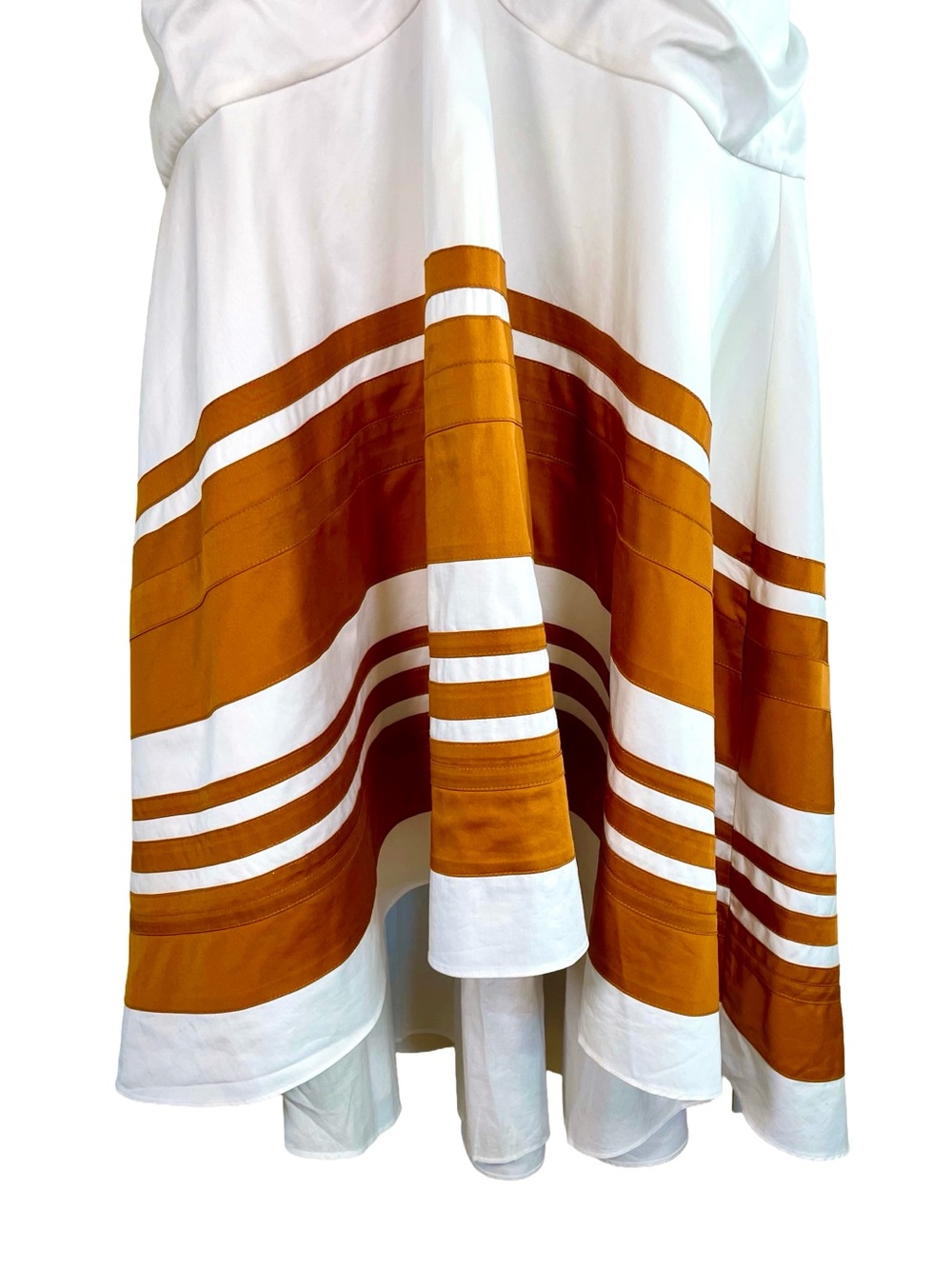 Veronica Beard Fitz Halter Midi Dress White Orange Stripe S - Picture 6 of 11